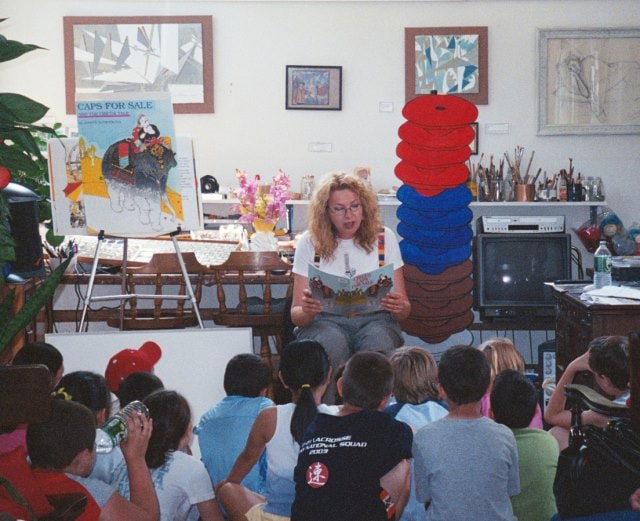 Ann Marie at a reading, 2002