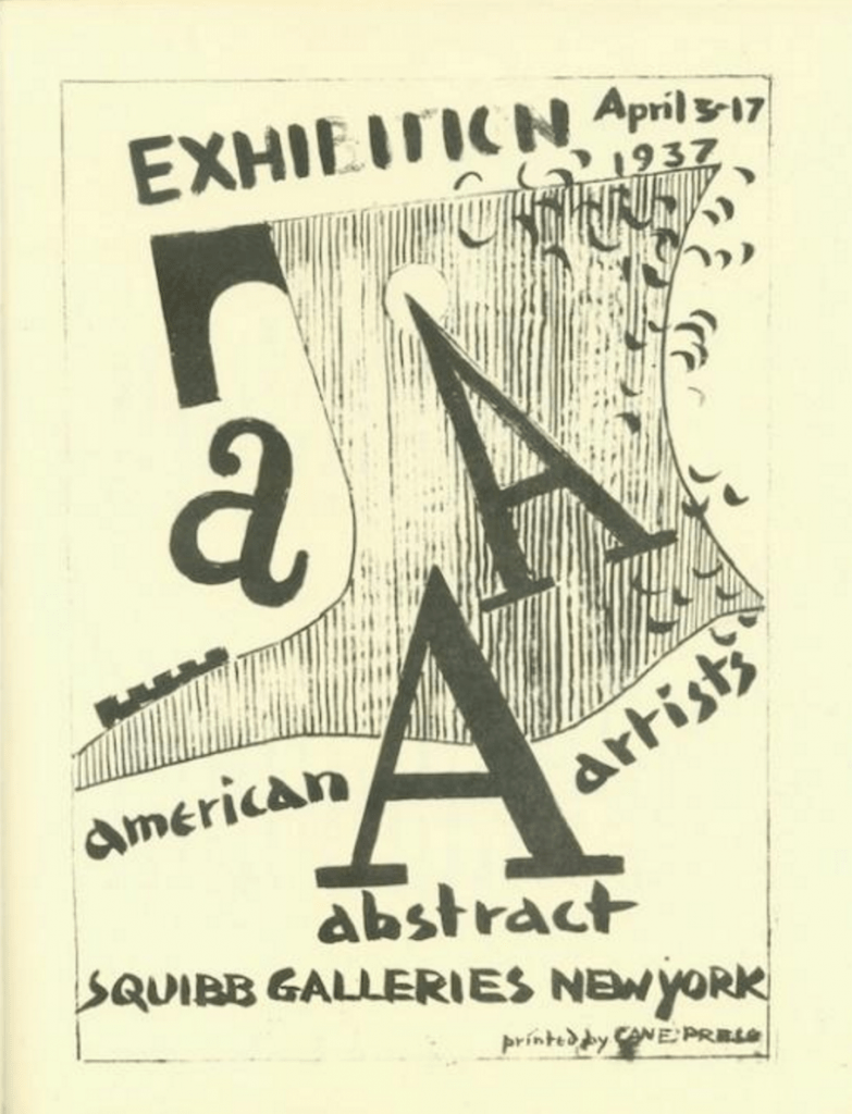 Cover from the AAA’s first exhibition catalog, Squibb Galleries, 1937.