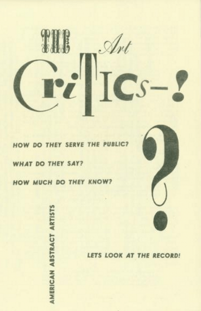 Cover of the critical pamphlet handed out during the AAA’s fourth annual exhibition in June 1940.