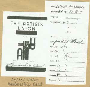 Slobodkina's Artists' Union membership card.