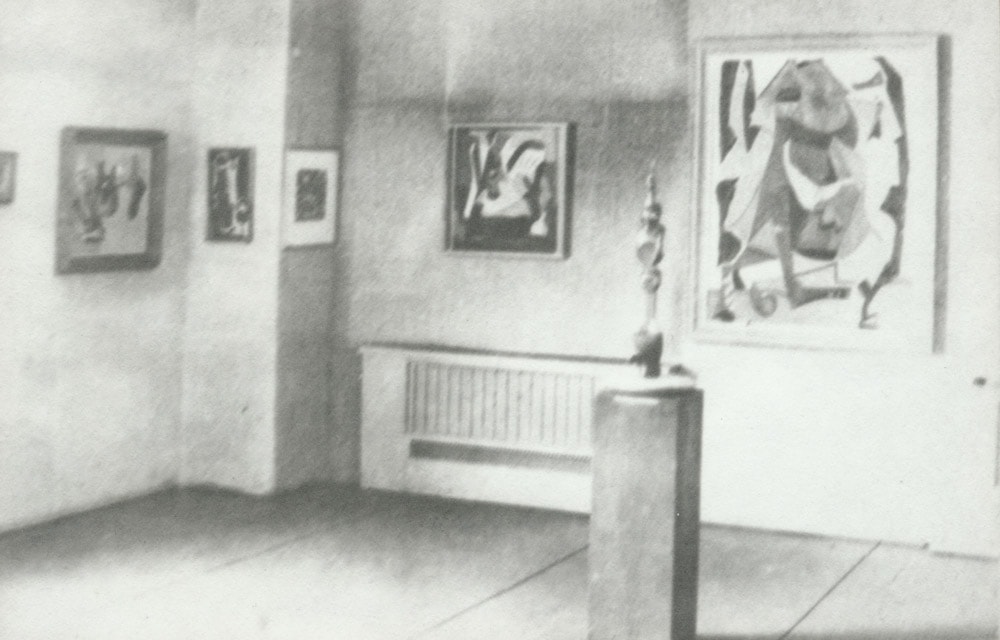 Installation photograph from the first American Abstract Artists show at Squibb Gallery, 1937.