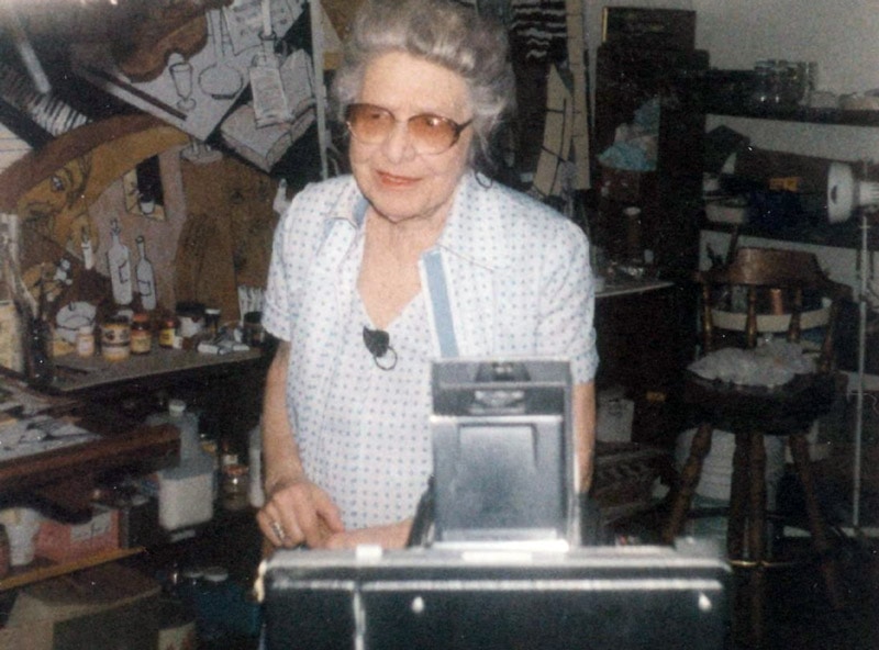 Slobodkina in her Glen Head, New York studio, ca. 2000.