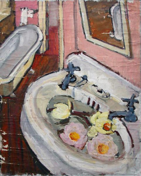 Flowers in the Sink painting