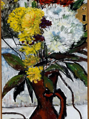 Paining of a Vase Chrysanthemums