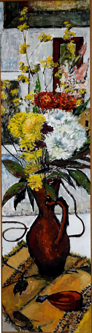 Paining of a Vase Chrysanthemums