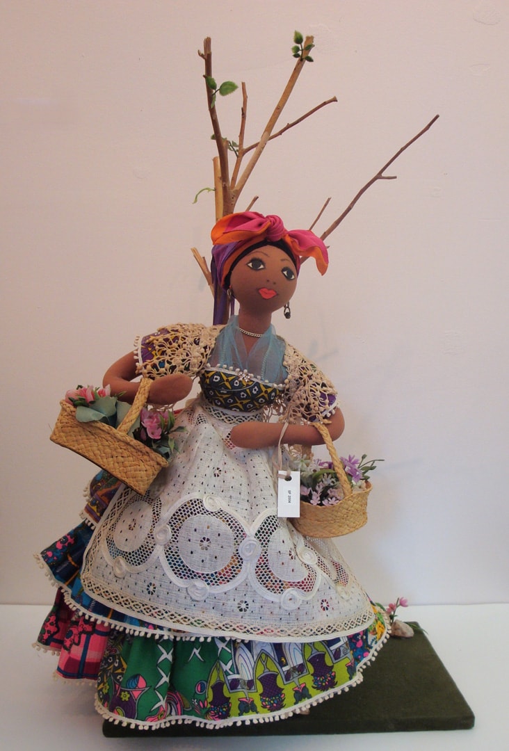 Girl Doll with Flower Baskets