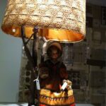 Victorian Doll Lamp with Straw Shade