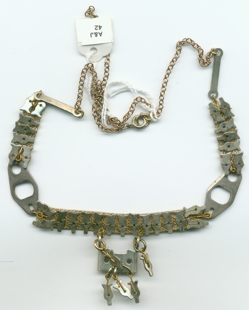 Necklace made from typewriter parts