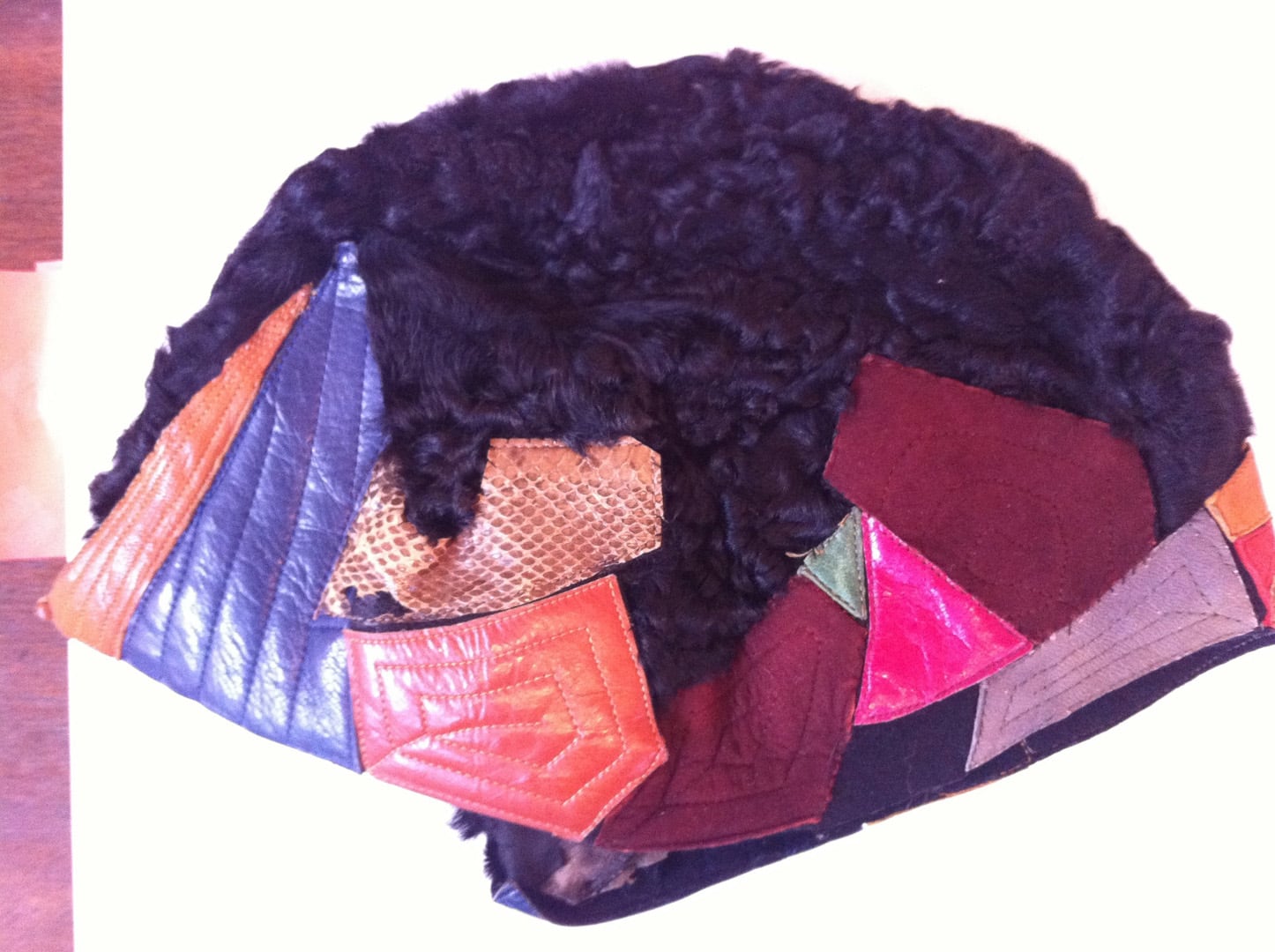 Colorful leather hat