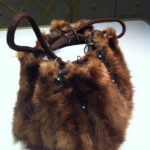 Russian Style mink fur pocketbook with drawstring