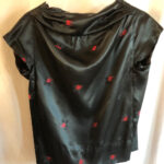 Cocktail Blouse, black with red details