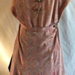 Silk patterned dress, brown tones