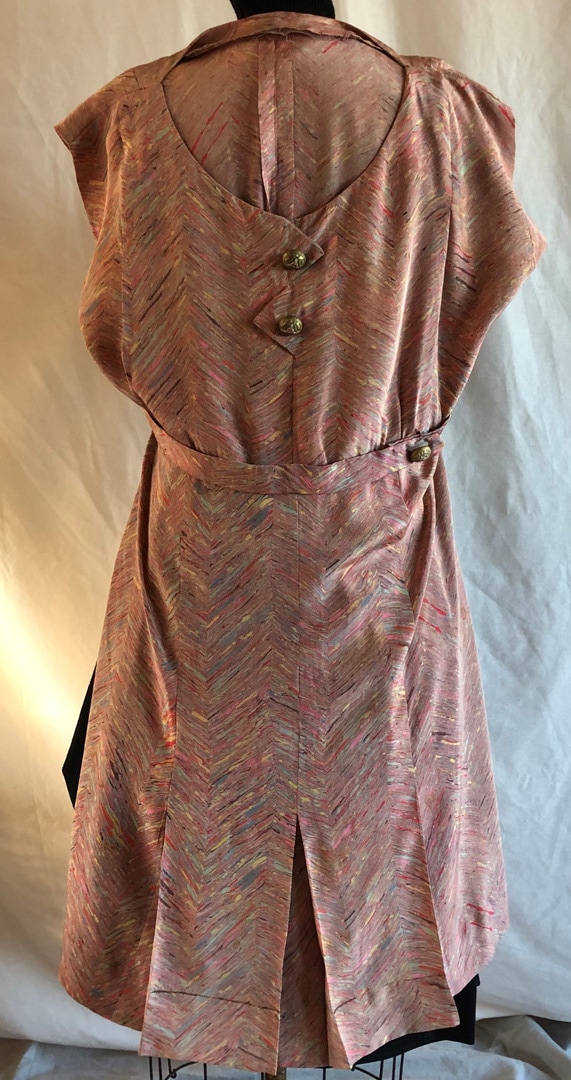 Silk patterned dress, brown tones