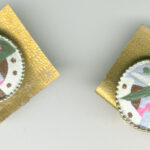 Hand-painted cufflinks with abstract design