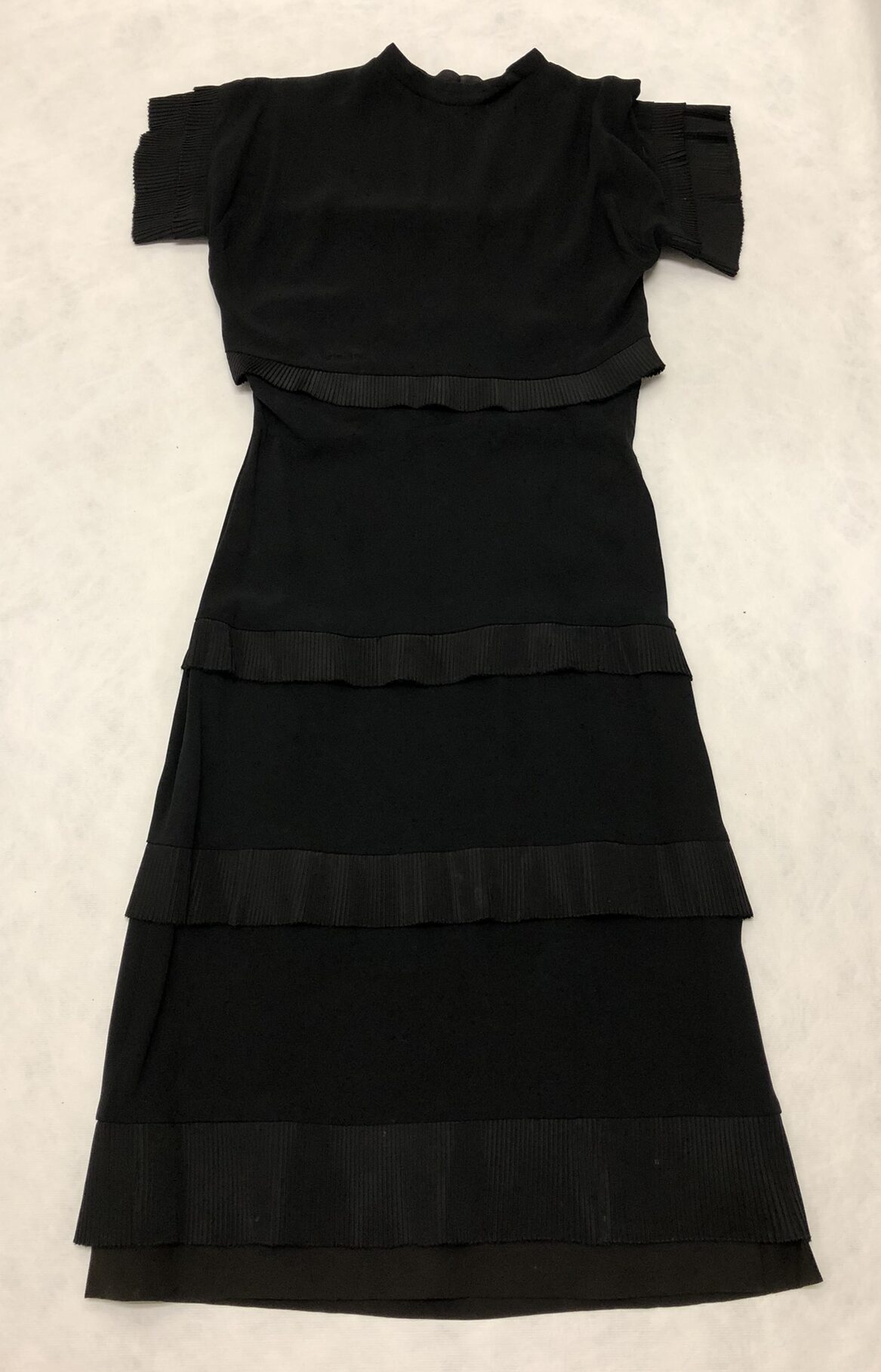 Slim black two piece cocktail dress